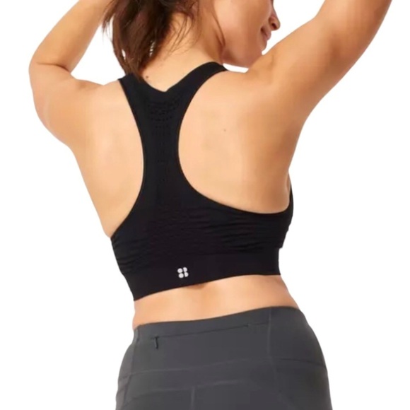 Sweaty Betty Stamina Sports Bra Black Size Medium Racerback Medium Impact - Picture 1 of 7